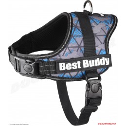 Harnais Best Buddy Pluto Bleu Camouflage Grid