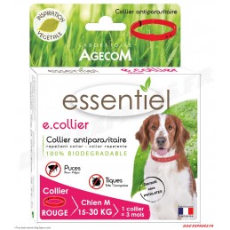 Collier Antiparasitaire ESSENTIEL Chien Rouge