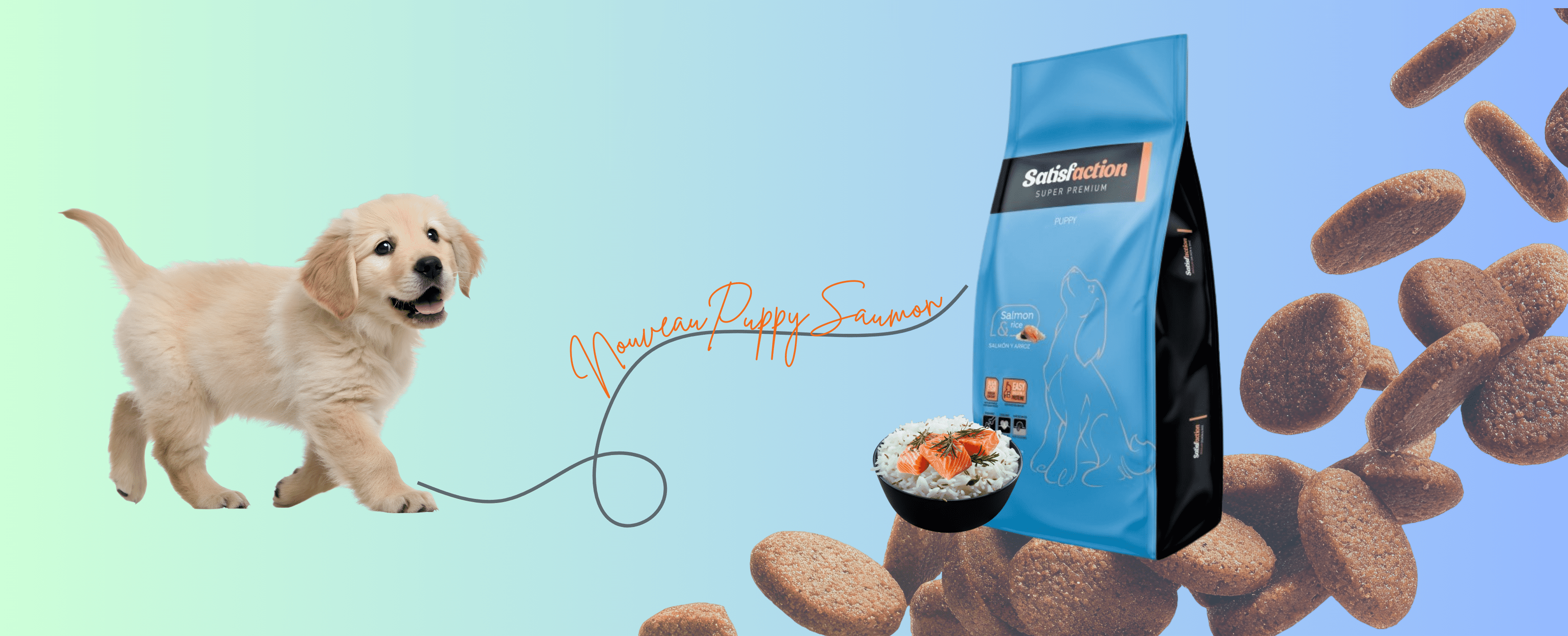 Croquettes Chiot au Saumon – SATISFACTION SUPER PREMIUM Puppy